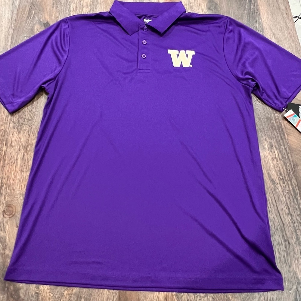 NWT Men's Purple Washington Huskies Lightweight Polo Size Large